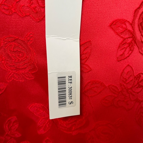 Daphnea Women’s Orange Floral 100% Polyester Top with Ribbon Back Detailing Sz S - Picture 7 of 9